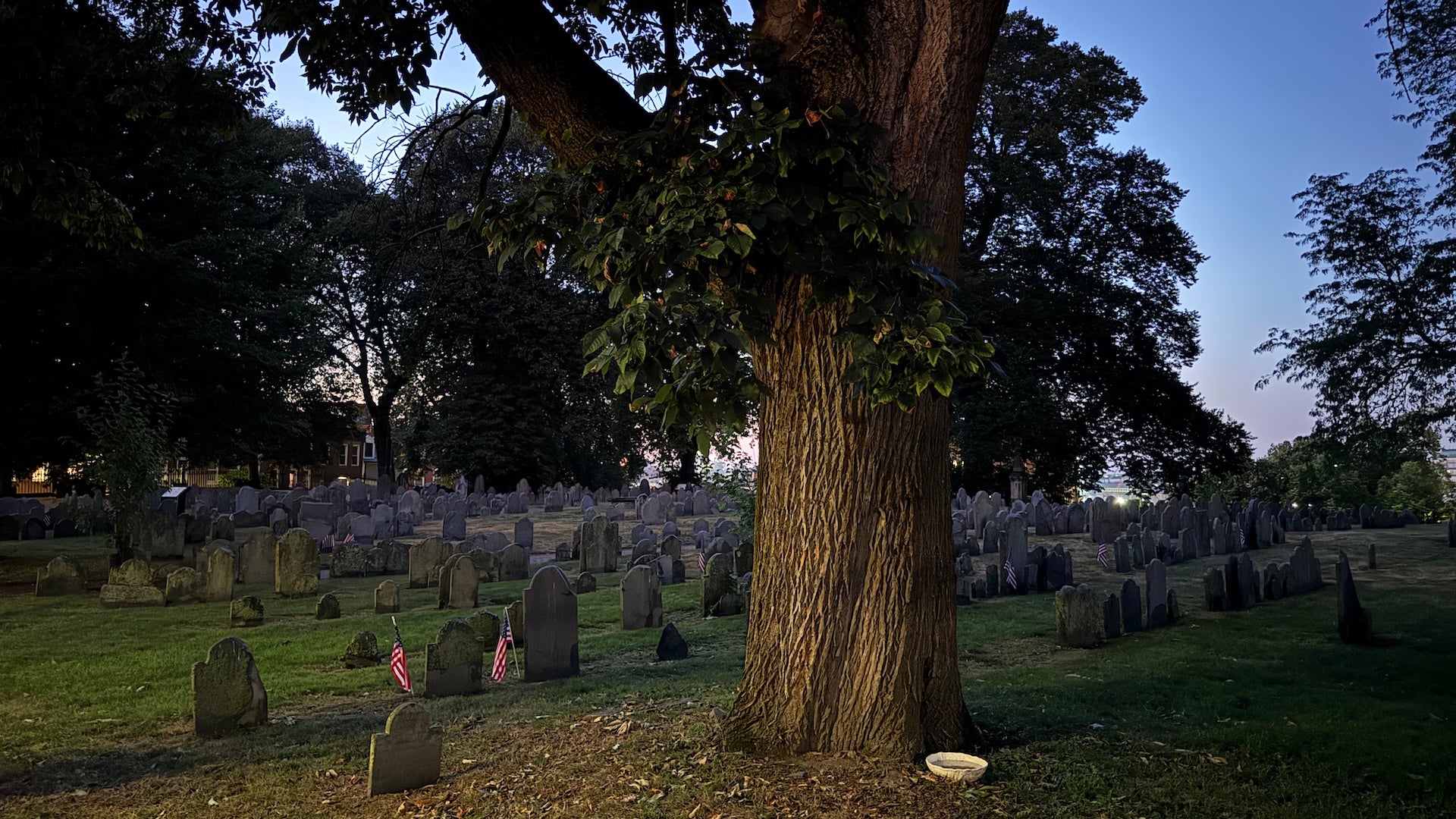 Cemetery at dusk